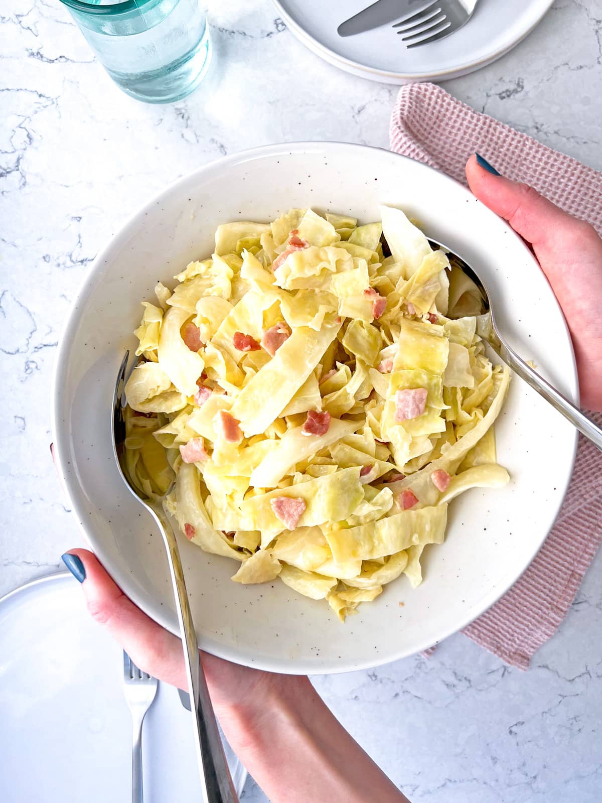 creamy bacon and cabbage side