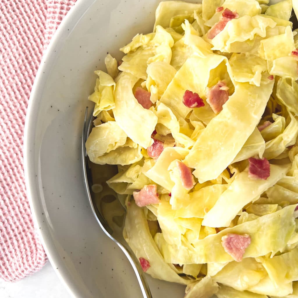 Creamy bacon and cabbage side