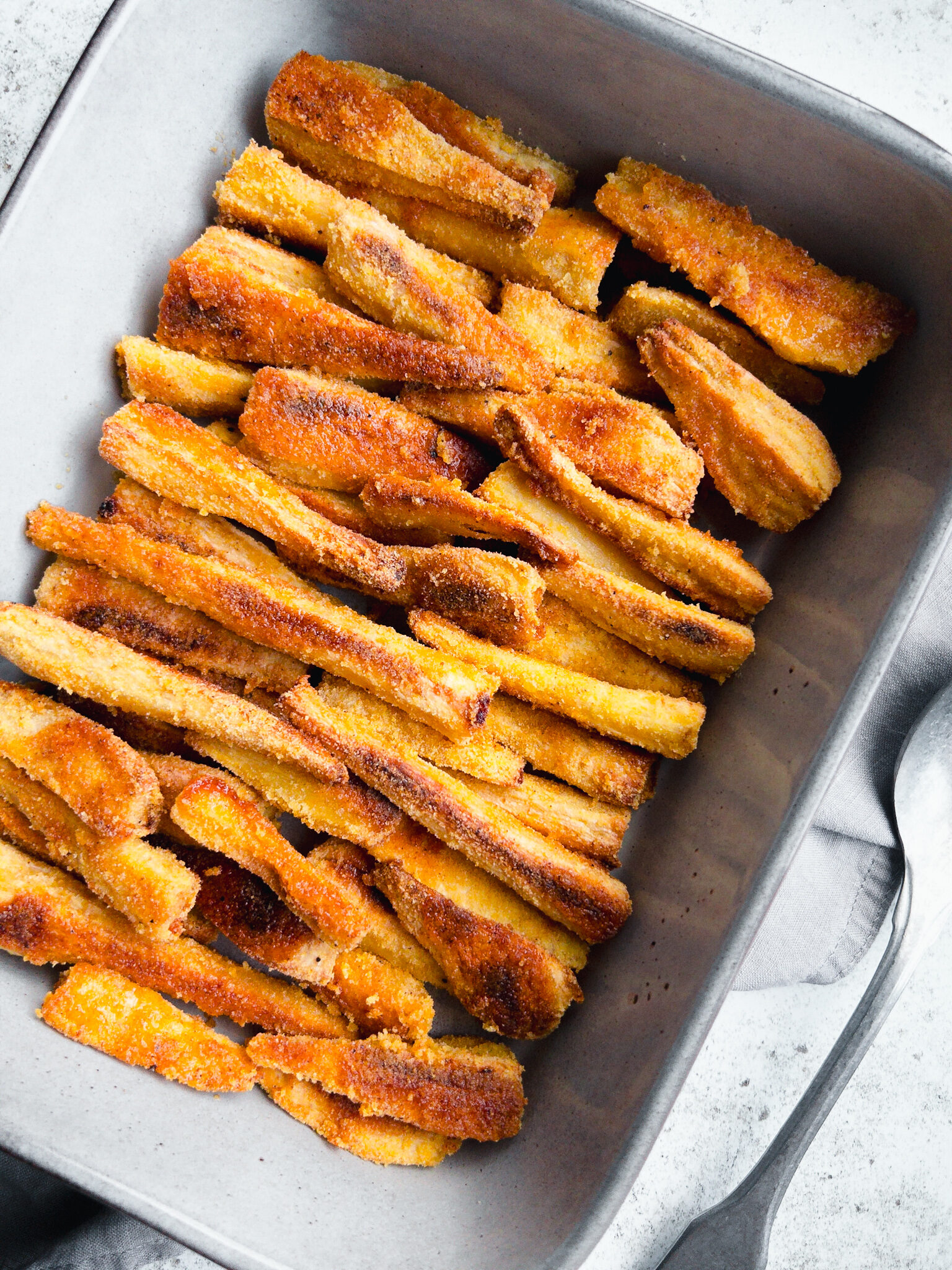 Polenta Parsnips - crispy roast parsnips