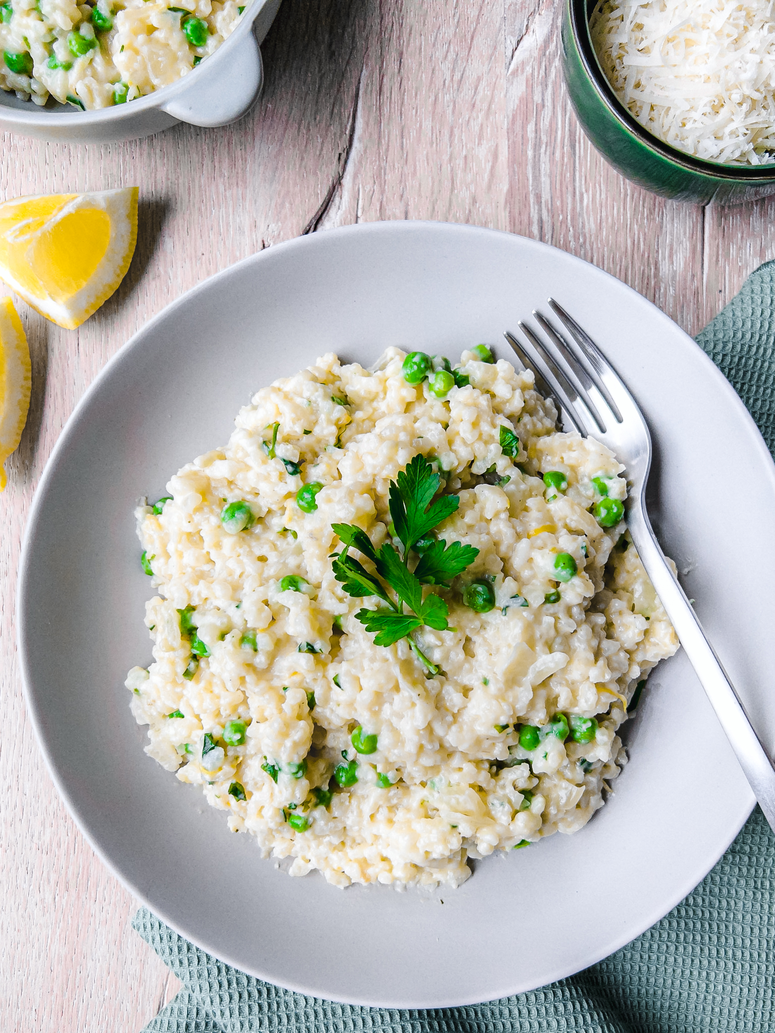 Lemon Pea Risotto (Oven Baked)