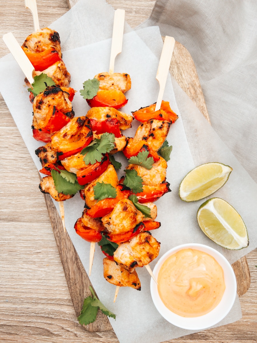 Mango and lime Chicken Skewers