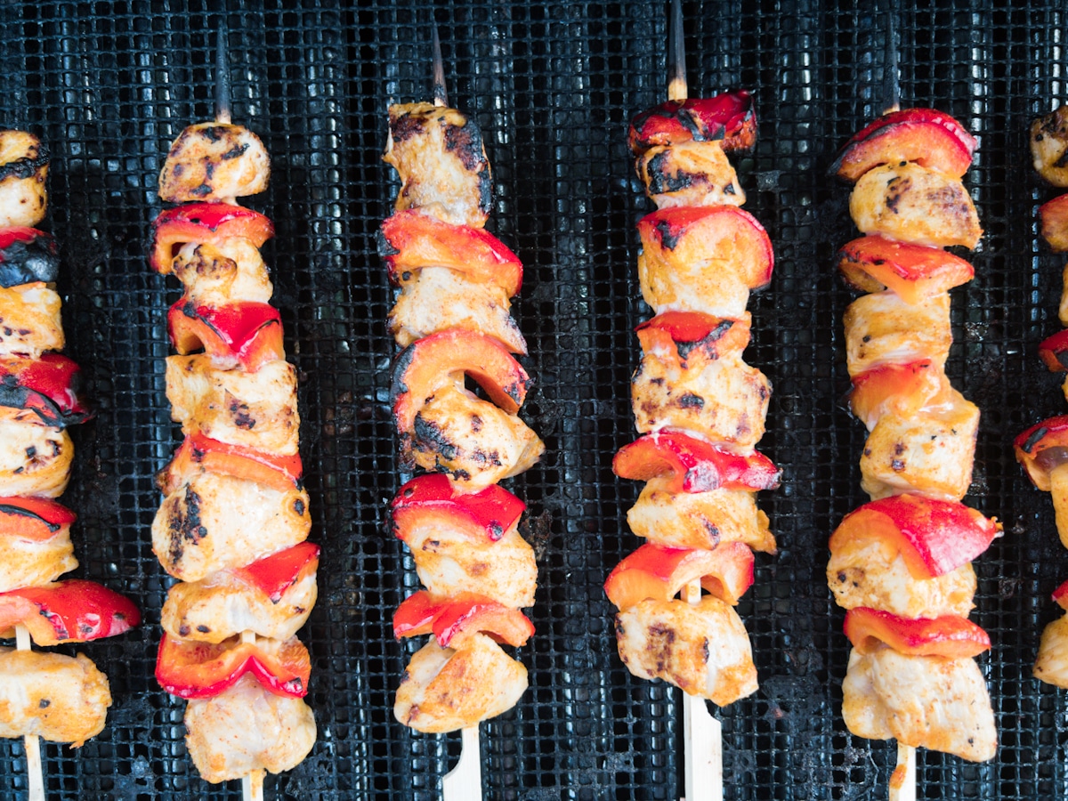 Mango and lime chicken skewers barbecue grill recipe