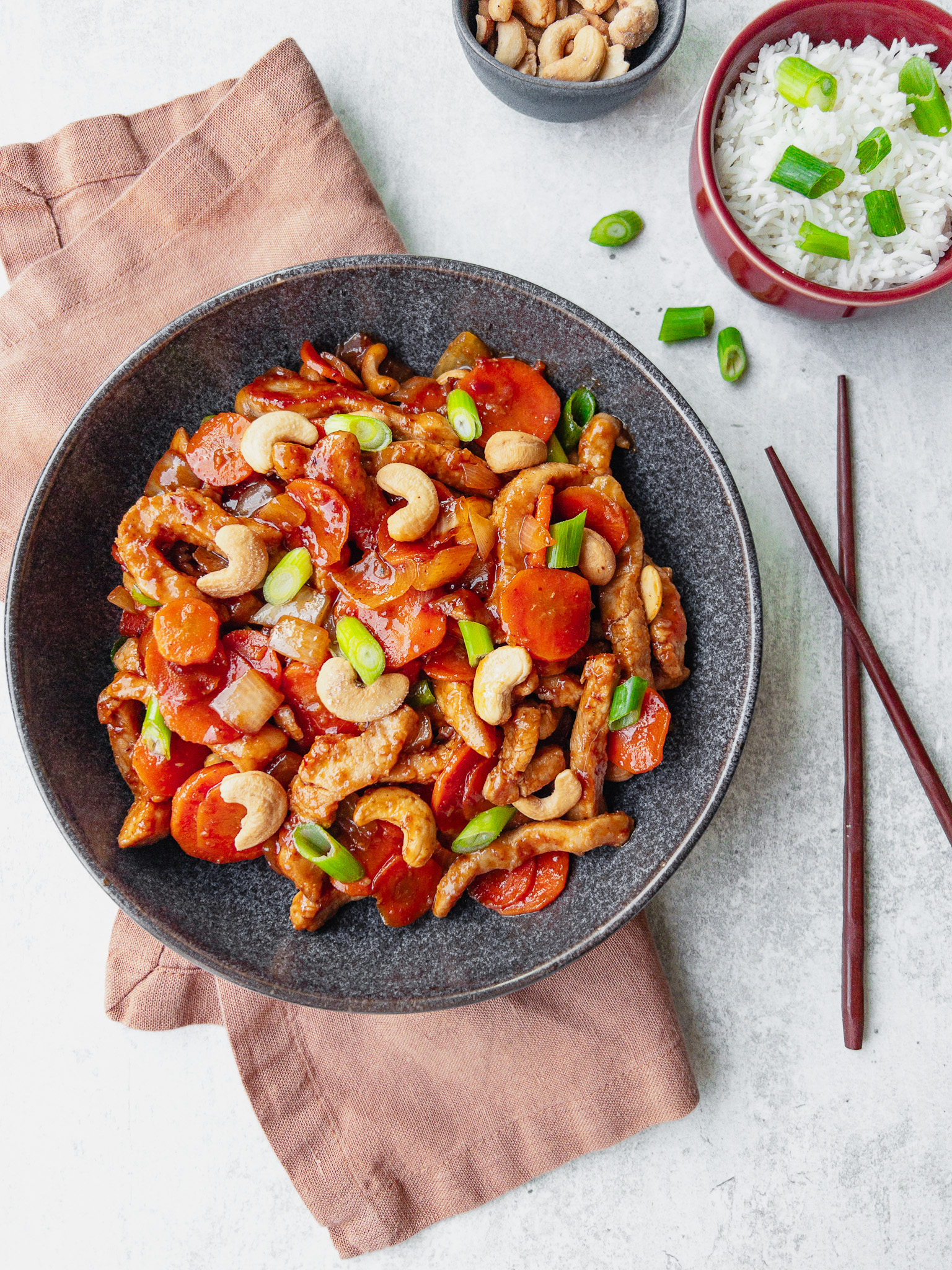 Sticky Pork Stir Fry - with cashews