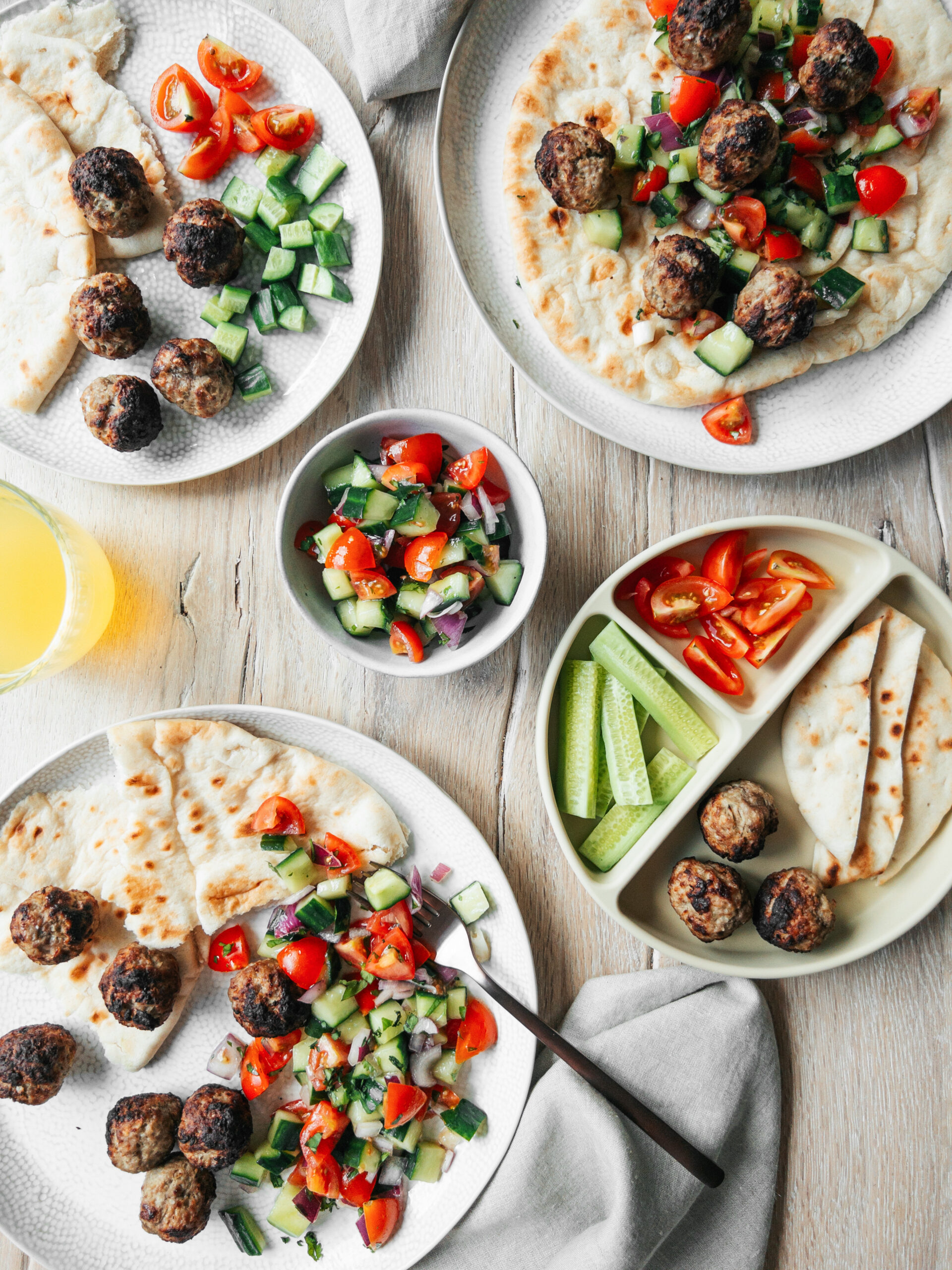 Lamb Meatballs with Shirazi Salad - family meals