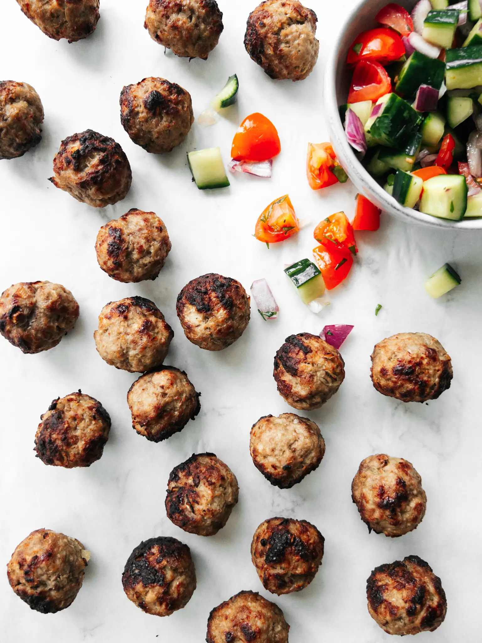 Lamb Meatballs with Shirazi Salad - family meals