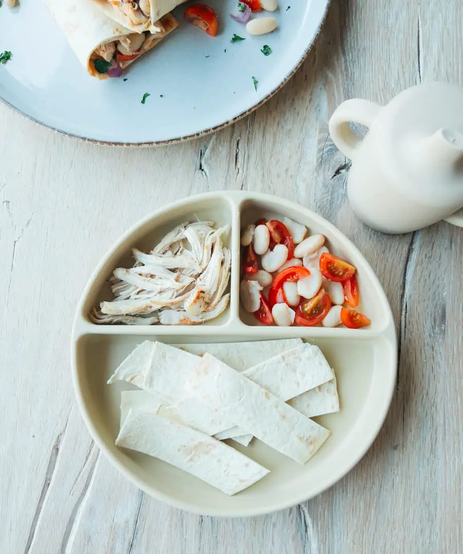 Chicken Tomato and White Bean Wrap Baby Weaning Meals