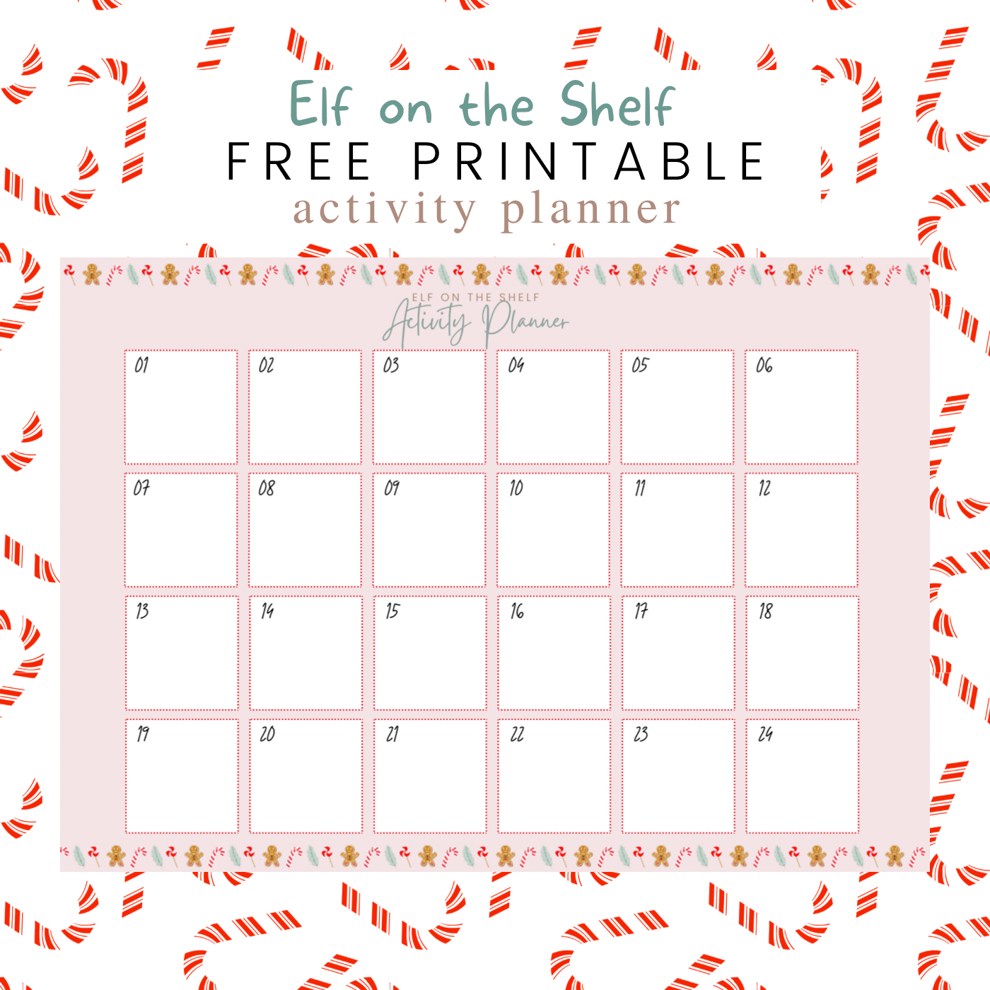 Elf on the Shelf Free Printable Downloadable Activity Planner