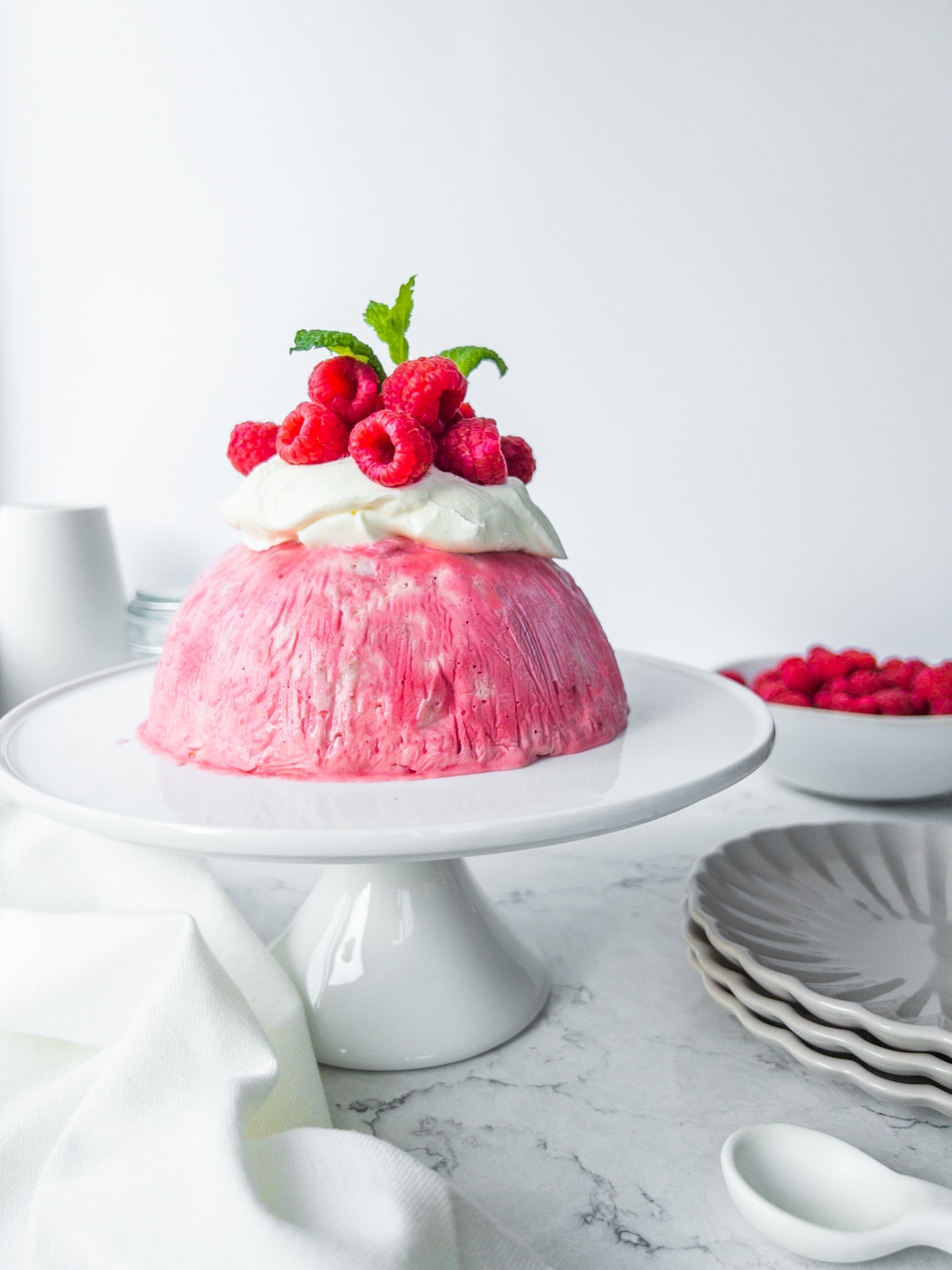 Raspberry Ice Cream Bombe - Make Ahead Dessert