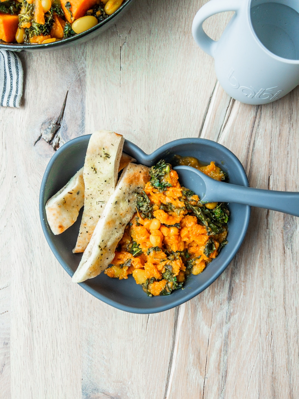 Spiced Kale and Bean Stew baby weaning serving