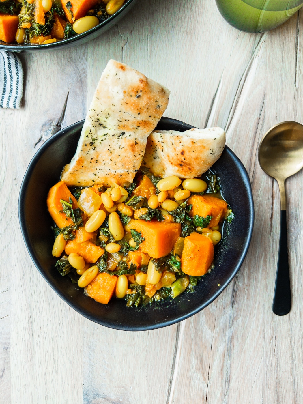 Spiced Kale and Bean Stew fussy eater serving