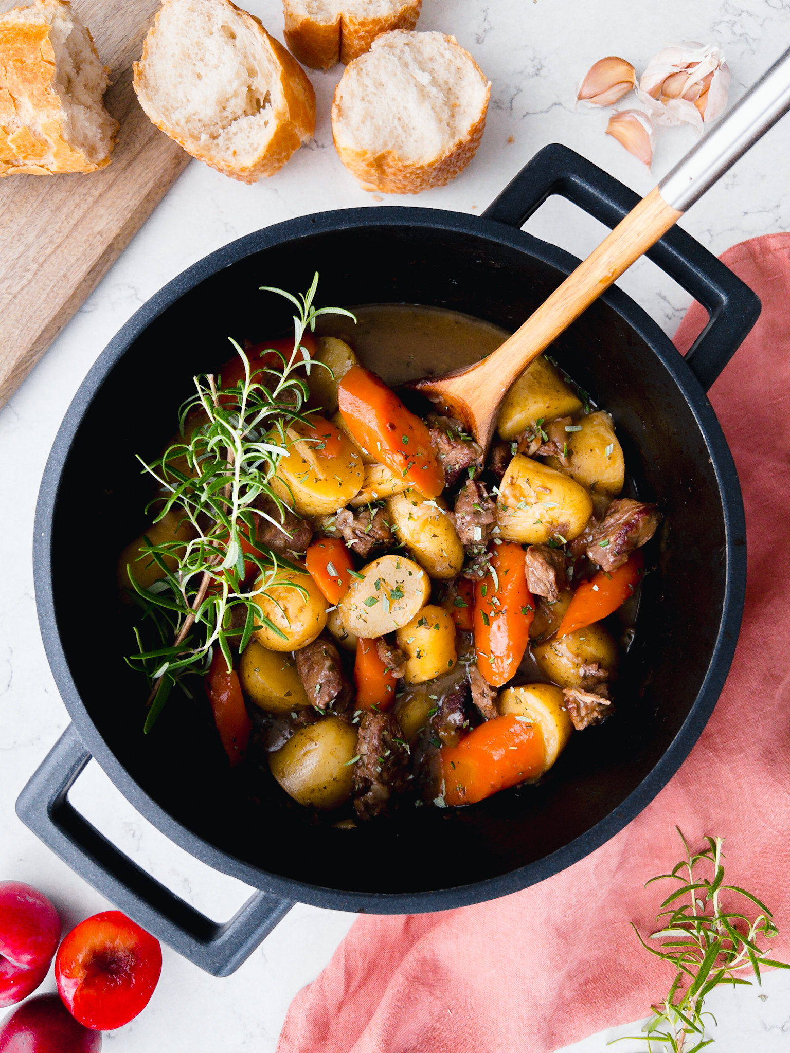 Beef and Plum Casserole - with plum jam