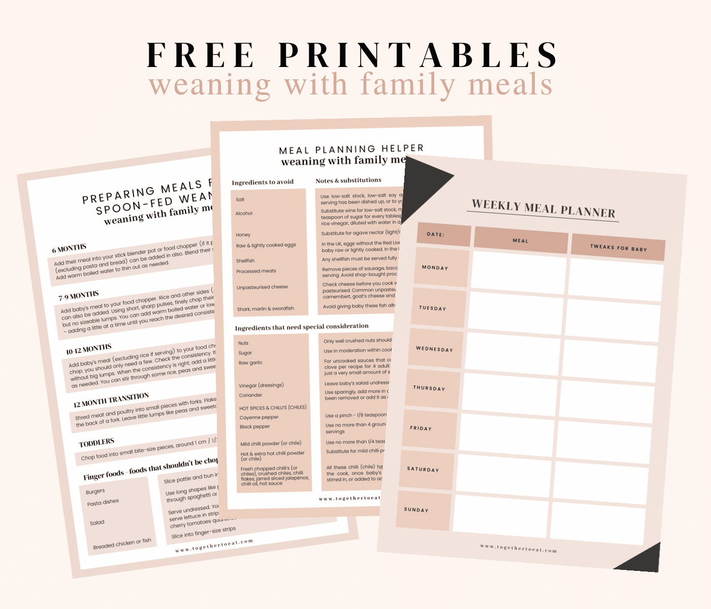 Free Printables Weaning with Family Meals