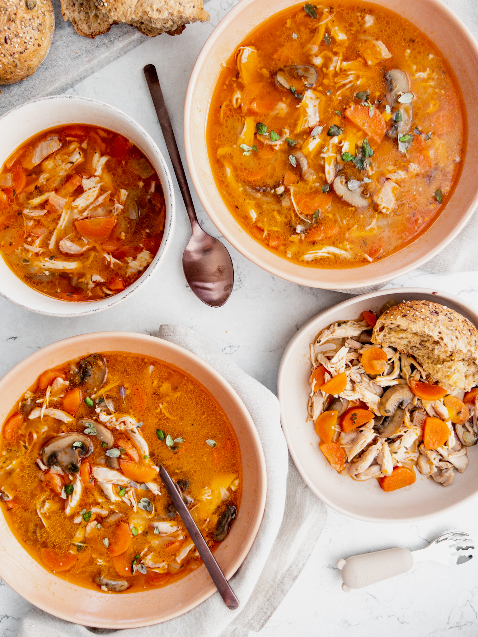 Chicken Bacon and Vegetable Soup - family meals - baby led weaning