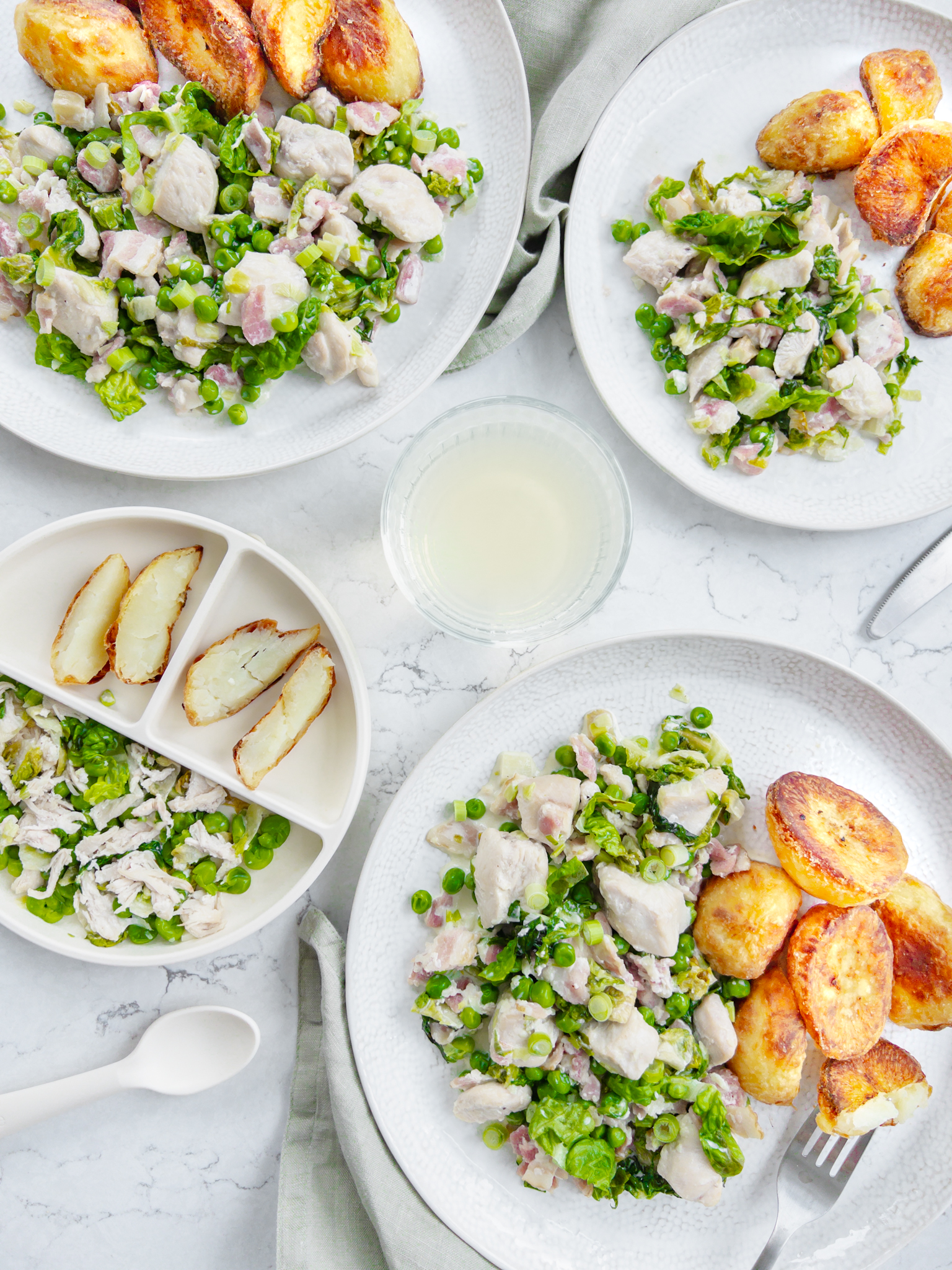 Creamy Bacon Chicken and Lettuce - family meals suitable for baby weaning