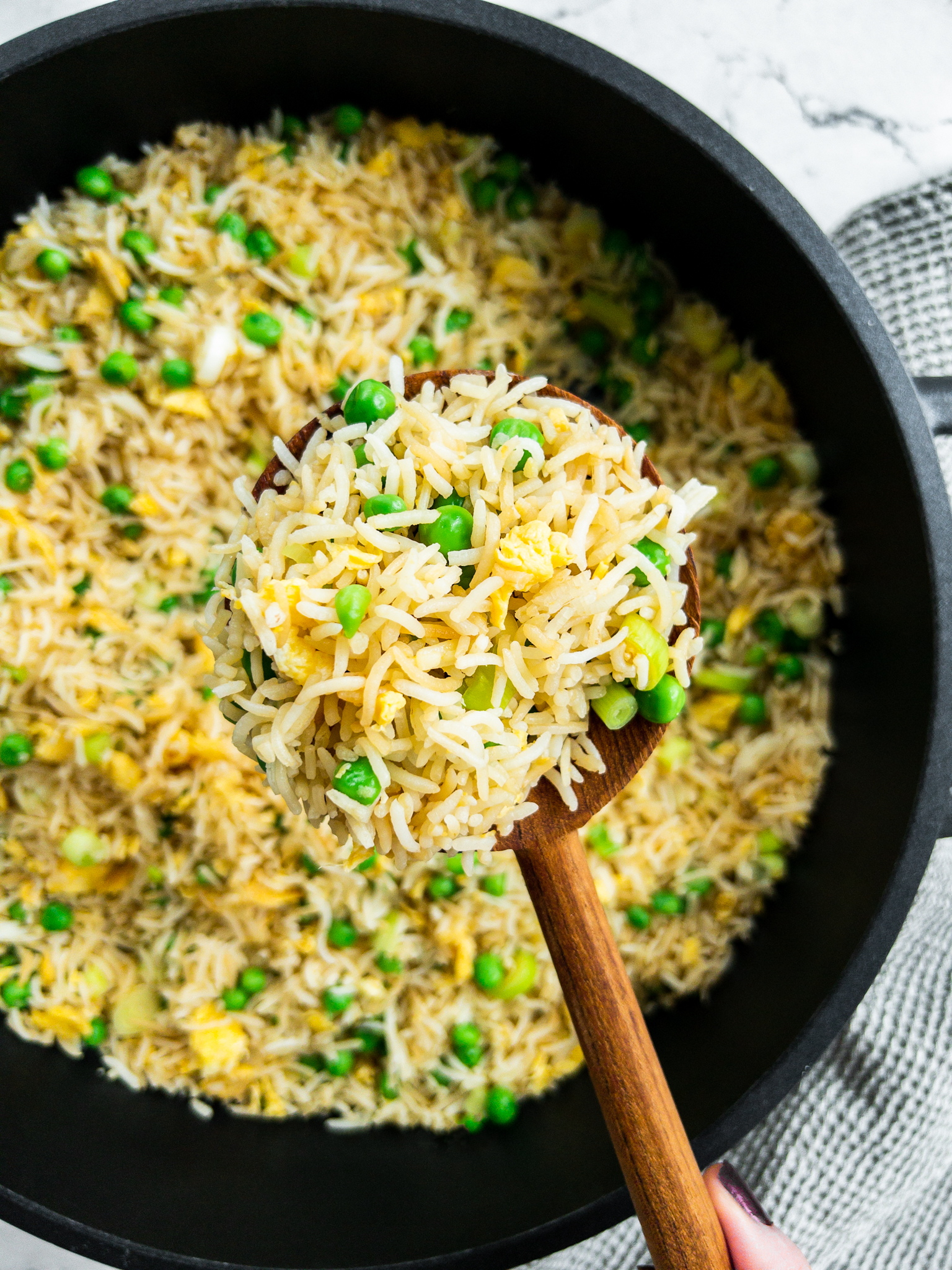 Egg Fried Rice with Peas - chinese fake-away recipes