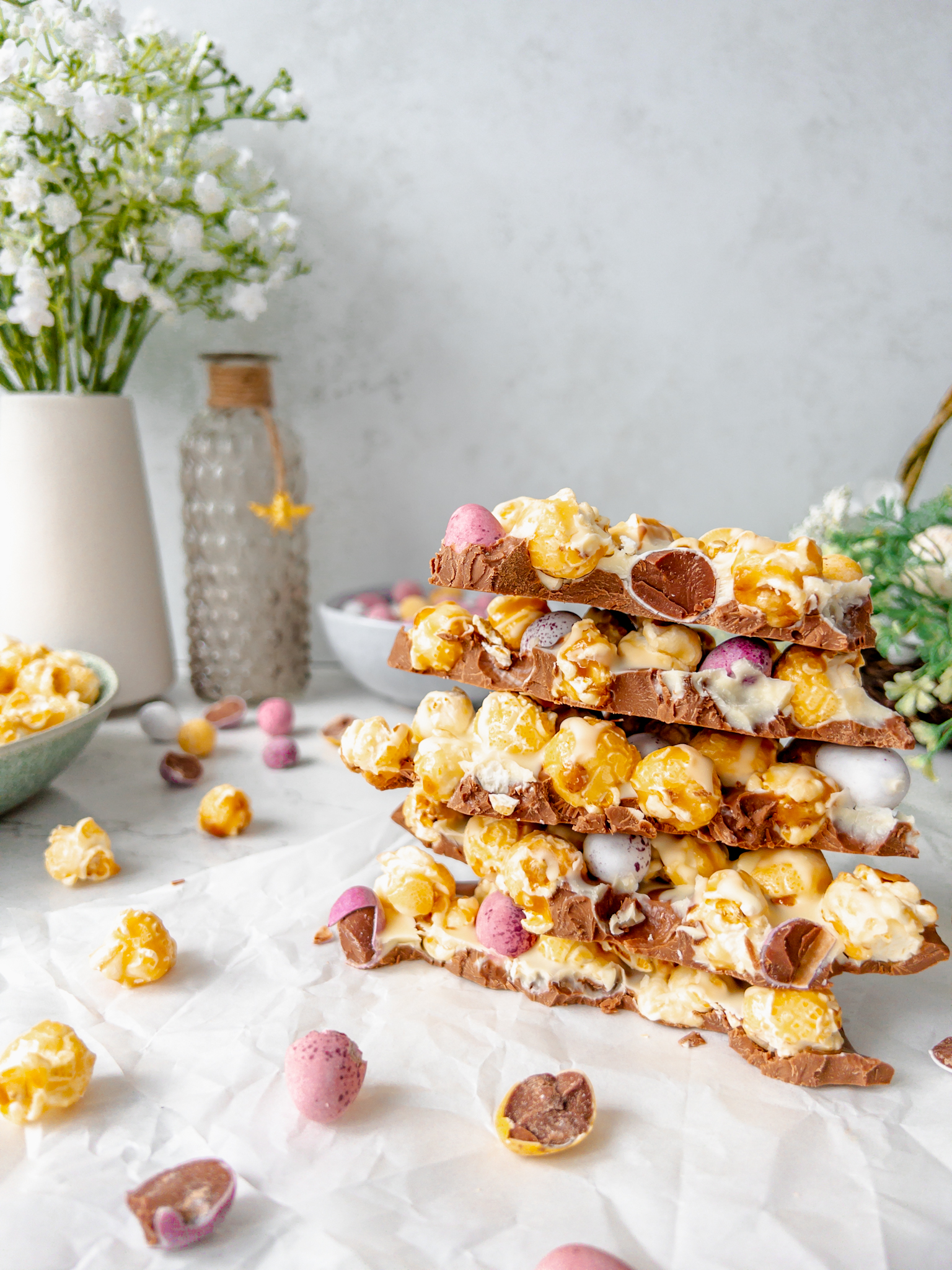 Mini Egg Popcorn Bark - Easter baking recipes - family recipes