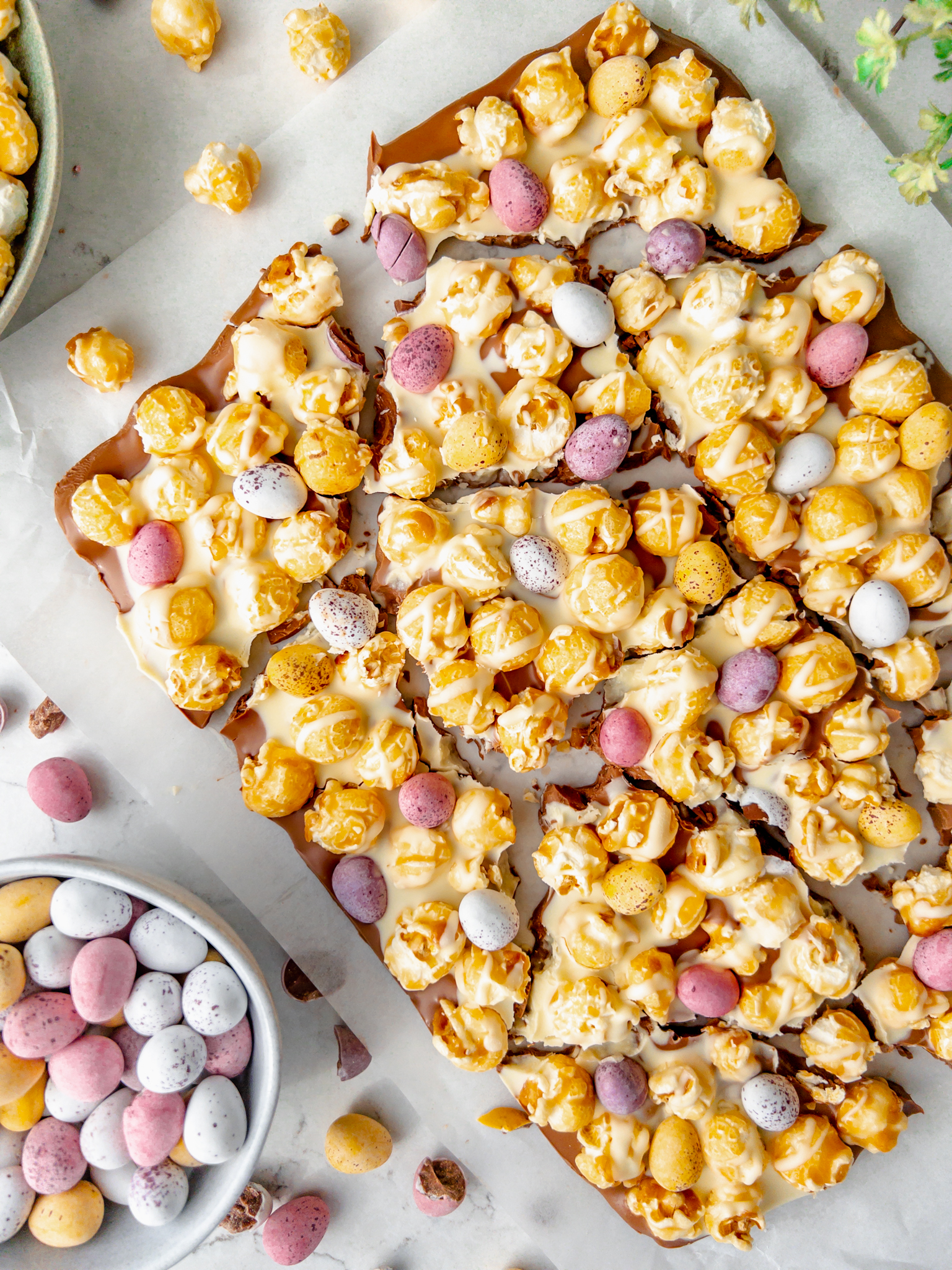 Mini Egg Popcorn Bark - Easter recipes for kids