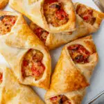 Boursin Puff Pastry Turnovers - boursin and red pepper pastry