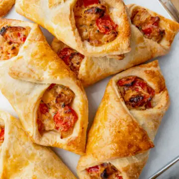 Boursin Puff Pastry Turnovers - boursin and red pepper pastry