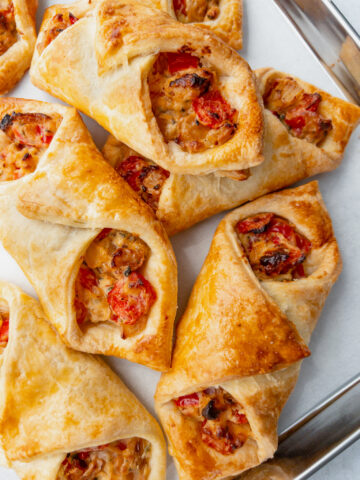 Boursin Puff Pastry Turnovers - boursin and red pepper pastry