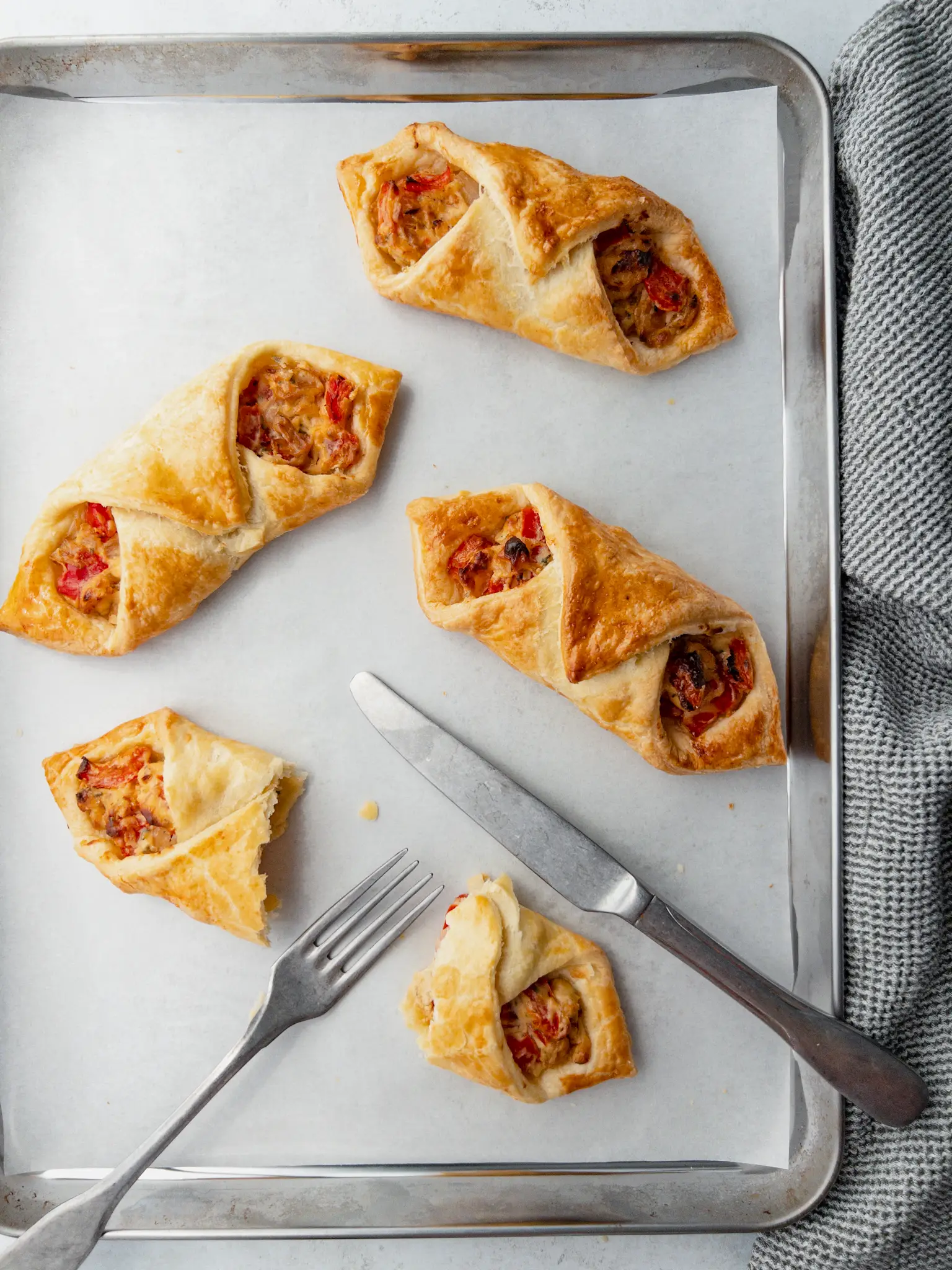 Boursin Puff Pastry Turnovers - garlic and herb cream cheese puff pastry