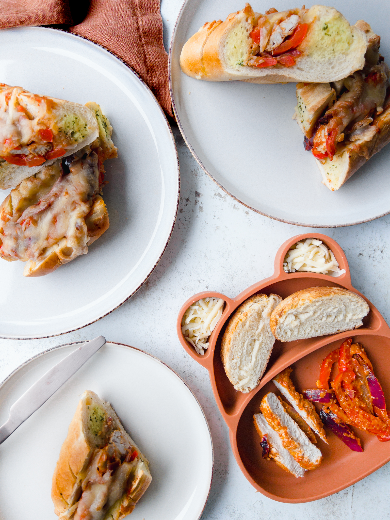 Cheesy Chicken Garlic Bread - family meals for baby weaning