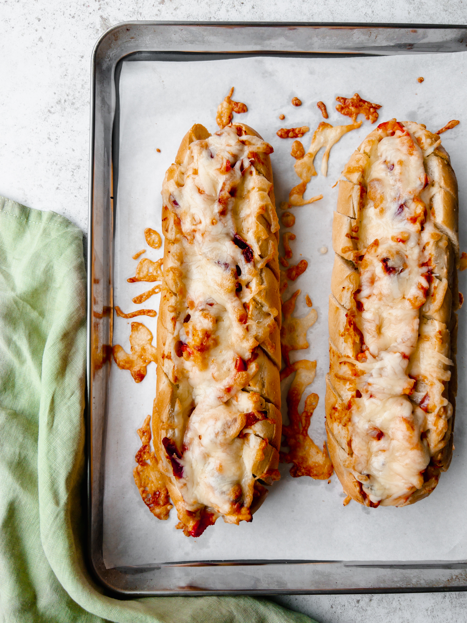 Cheesy Chicken Garlic Bread - stuffed garlic bread