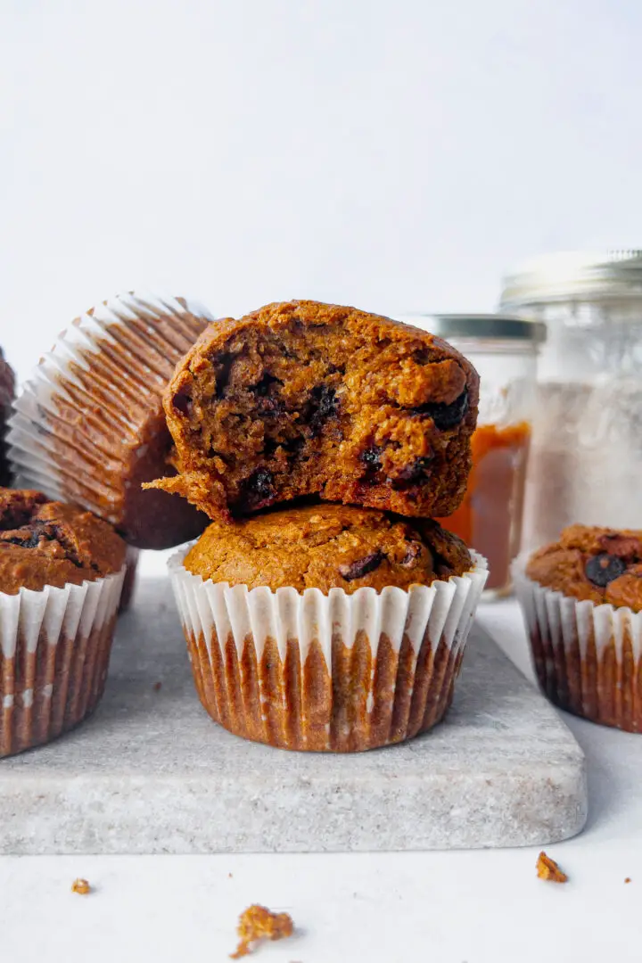 Pumpkin Spice Breakfast Muffins made with wholemeal flour