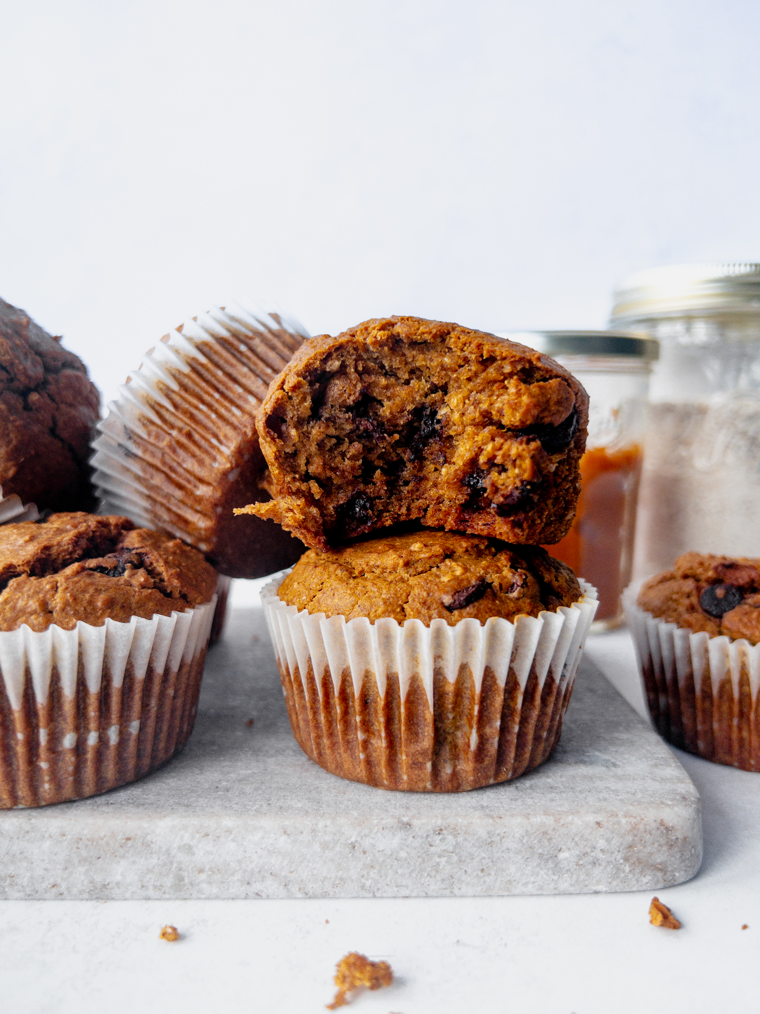 Pumpkin Spice Breakfast Muffins - made with wholewheat - family halloween breakfast recipes