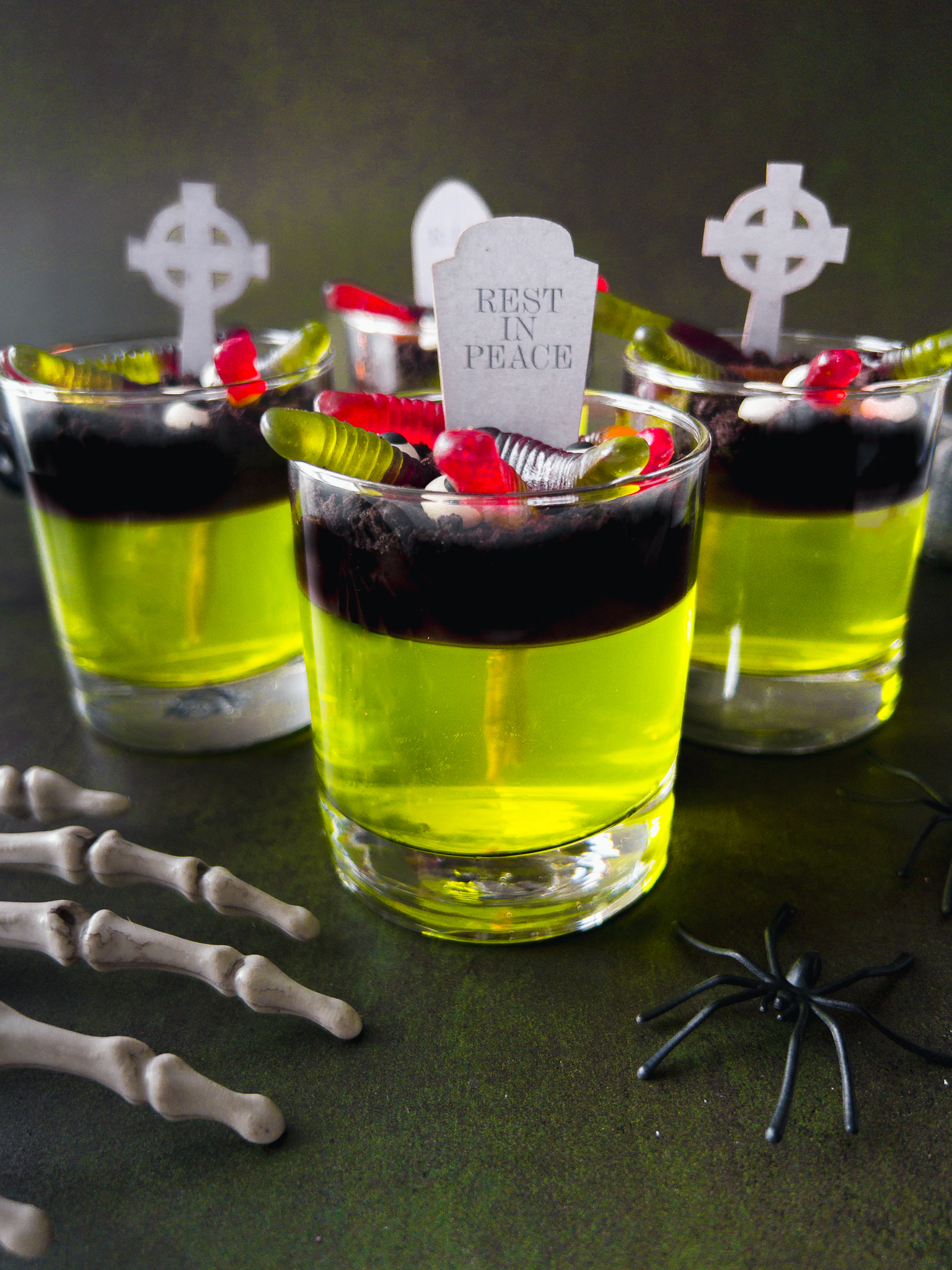 Halloween Jelly Pots - Chocolate and Lime - kids halloween recipes