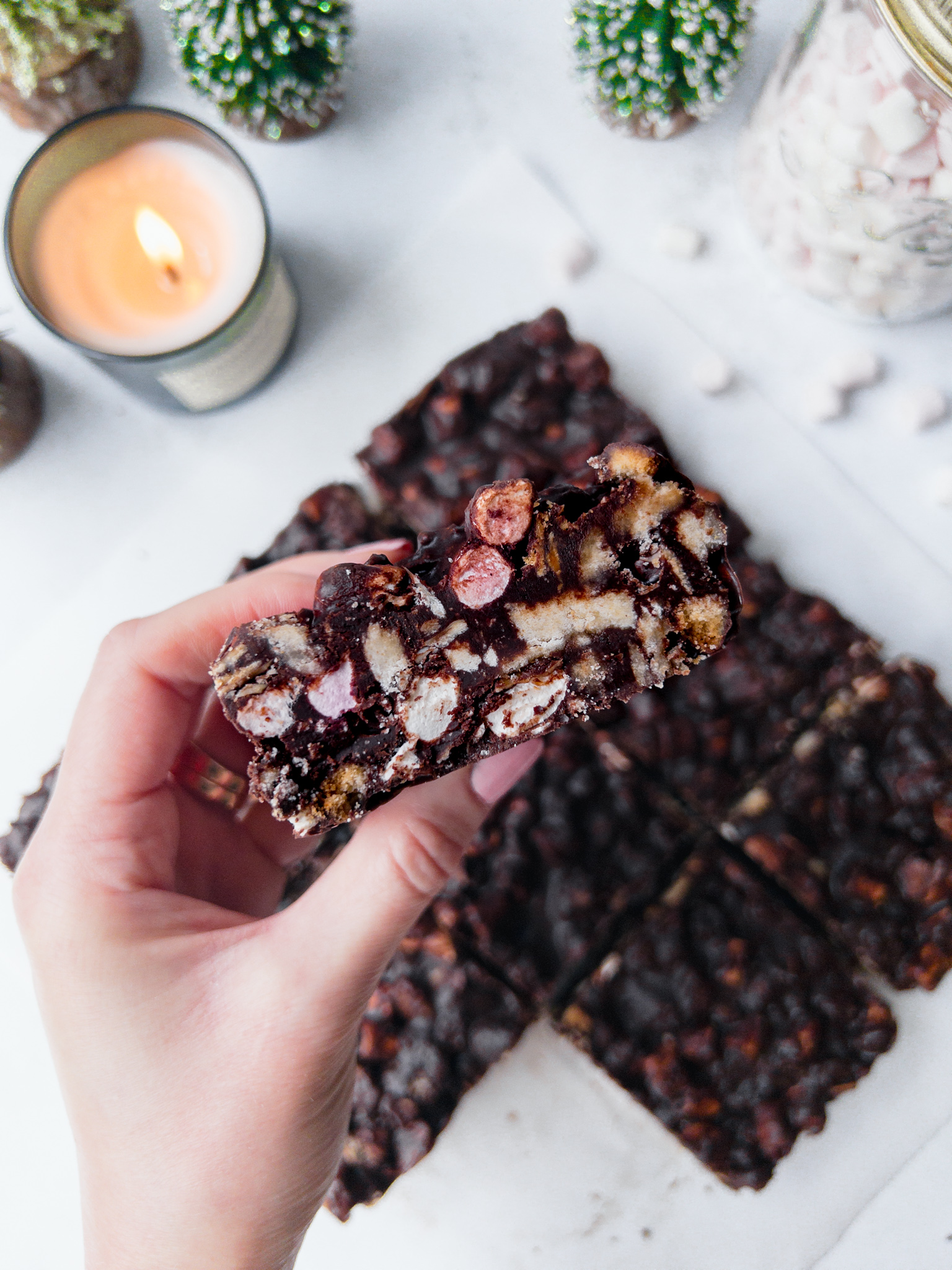 Christmas Rocky Road - with mince pies