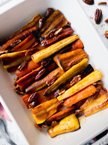 Maple Roast Carrots and Parsnips - Christmas and Thanksgiving Roast Dinner Side Dish Recipes