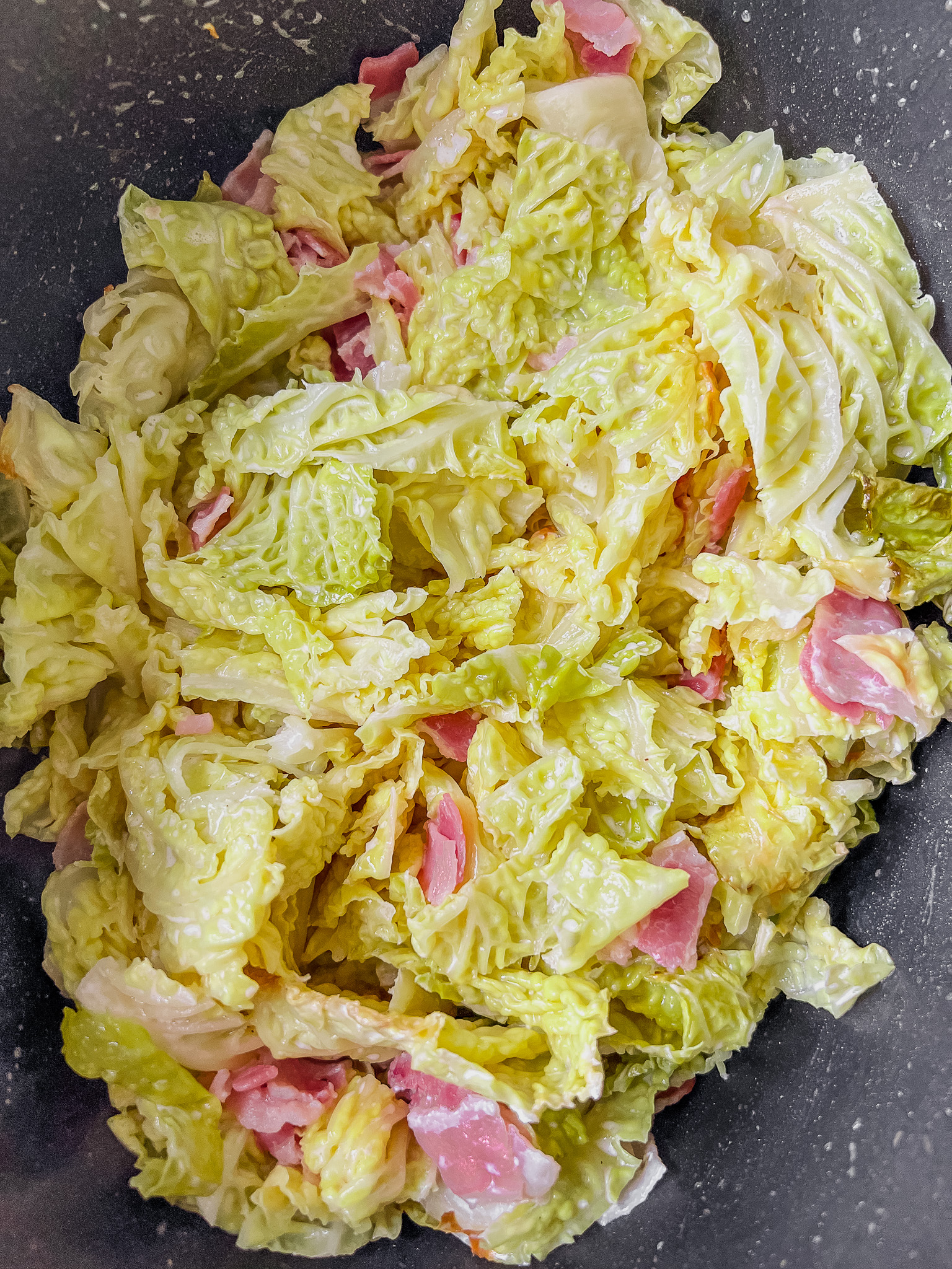 Slow cooker creamy cabbage and bacon - christmas dinner side dish