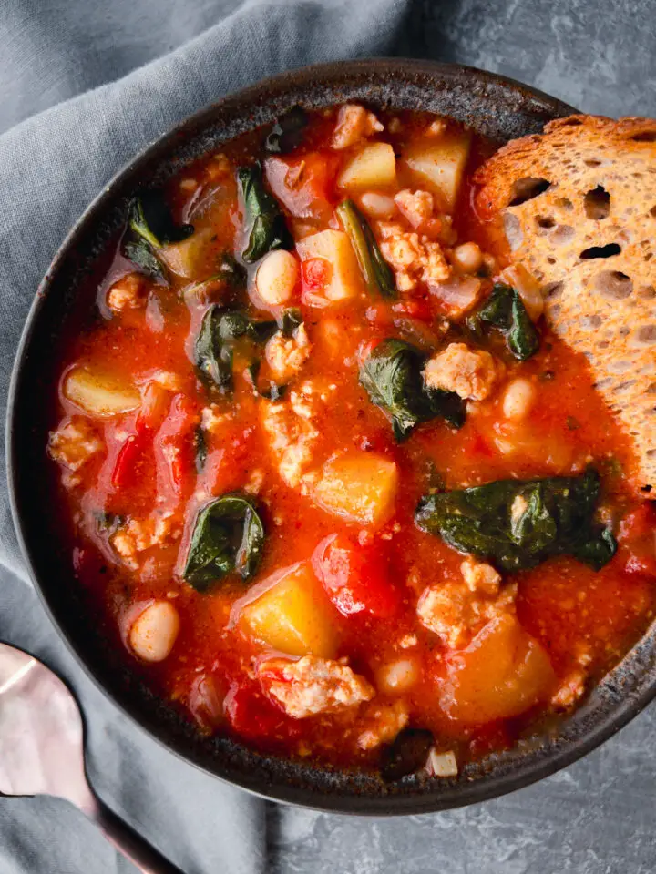 Sausage & Tomato Soup - Sausage and White Bean Soup - family meals 
