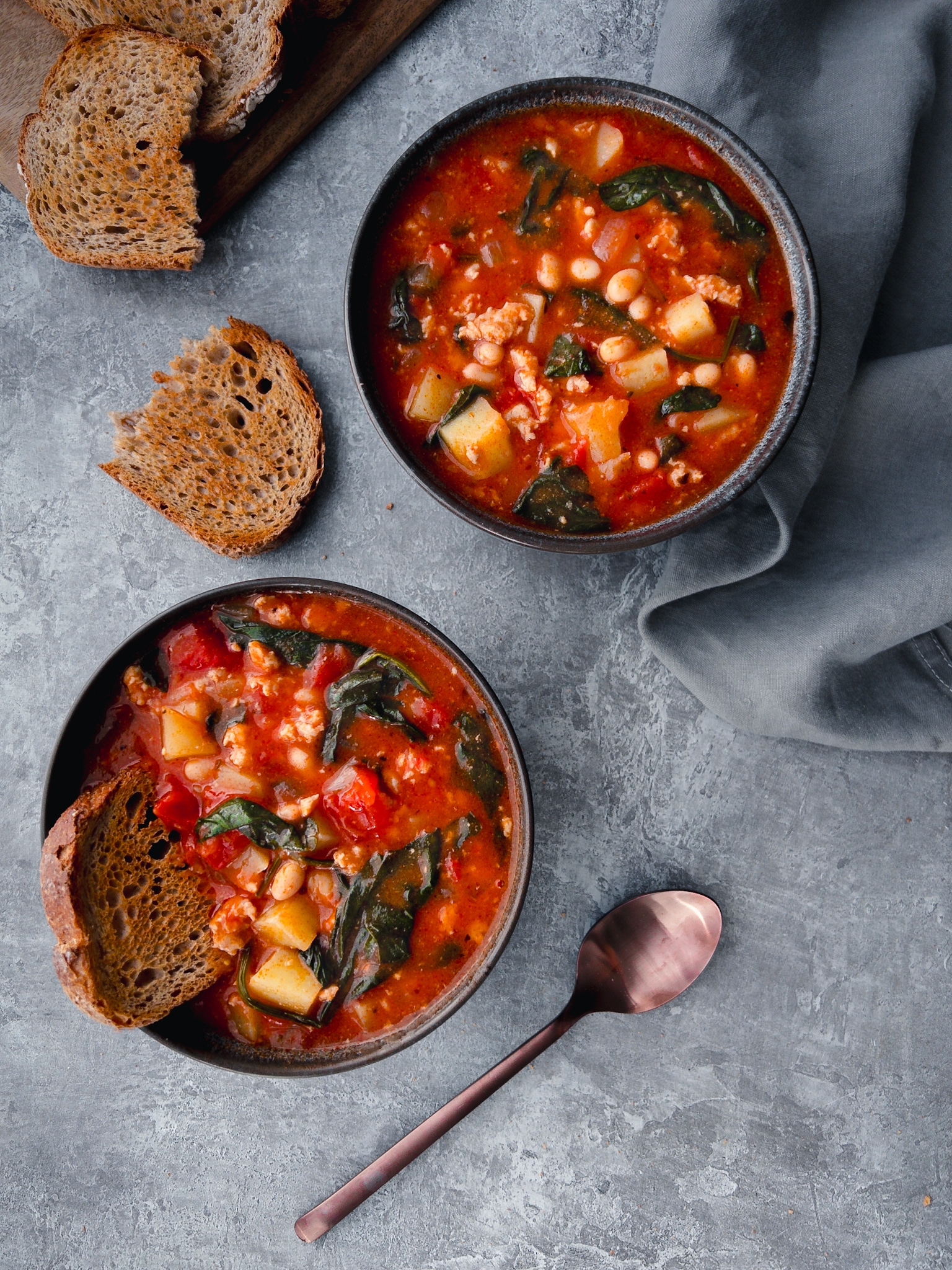 Sausage & Tomato Soup - bean and sausage soup