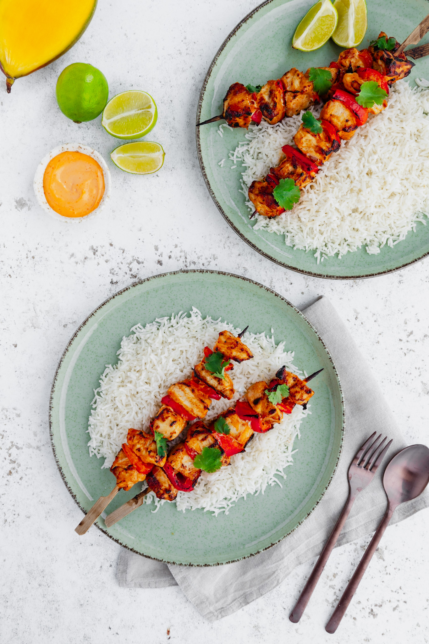 Mango and lime chicken skewers air fryer recipe