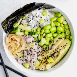 Canned tuna sushi bowl recipe 1