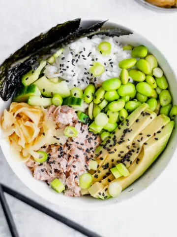 Canned tuna sushi bowl recipe - family meals FI