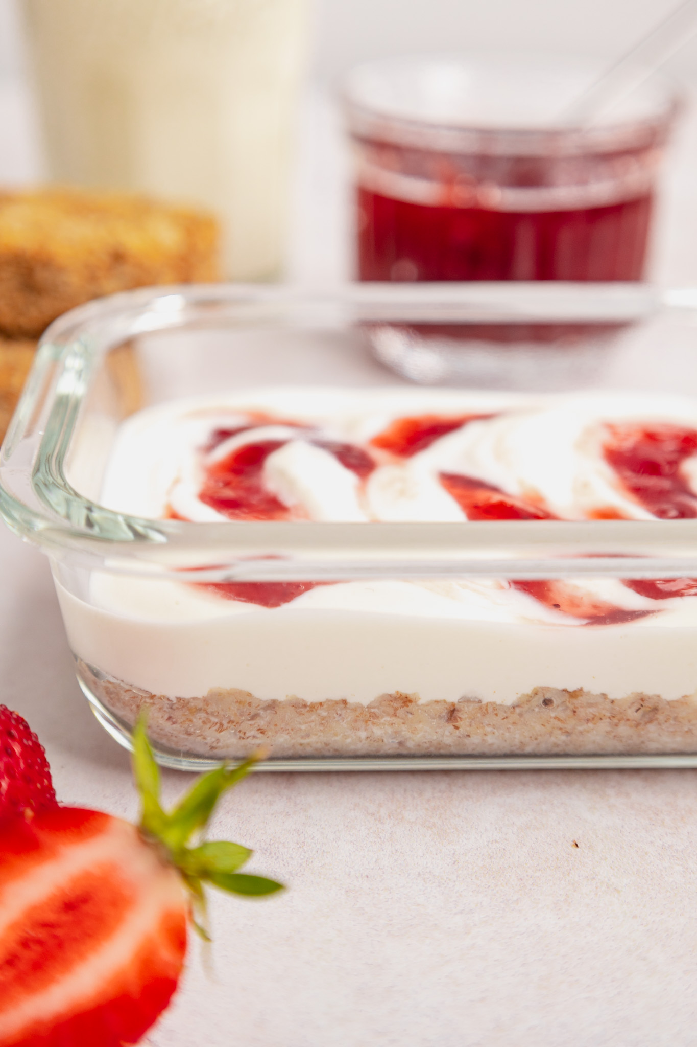 Weetabix Cheesecake with Jam - overnight weetabix breakfast - family breakfast recipe