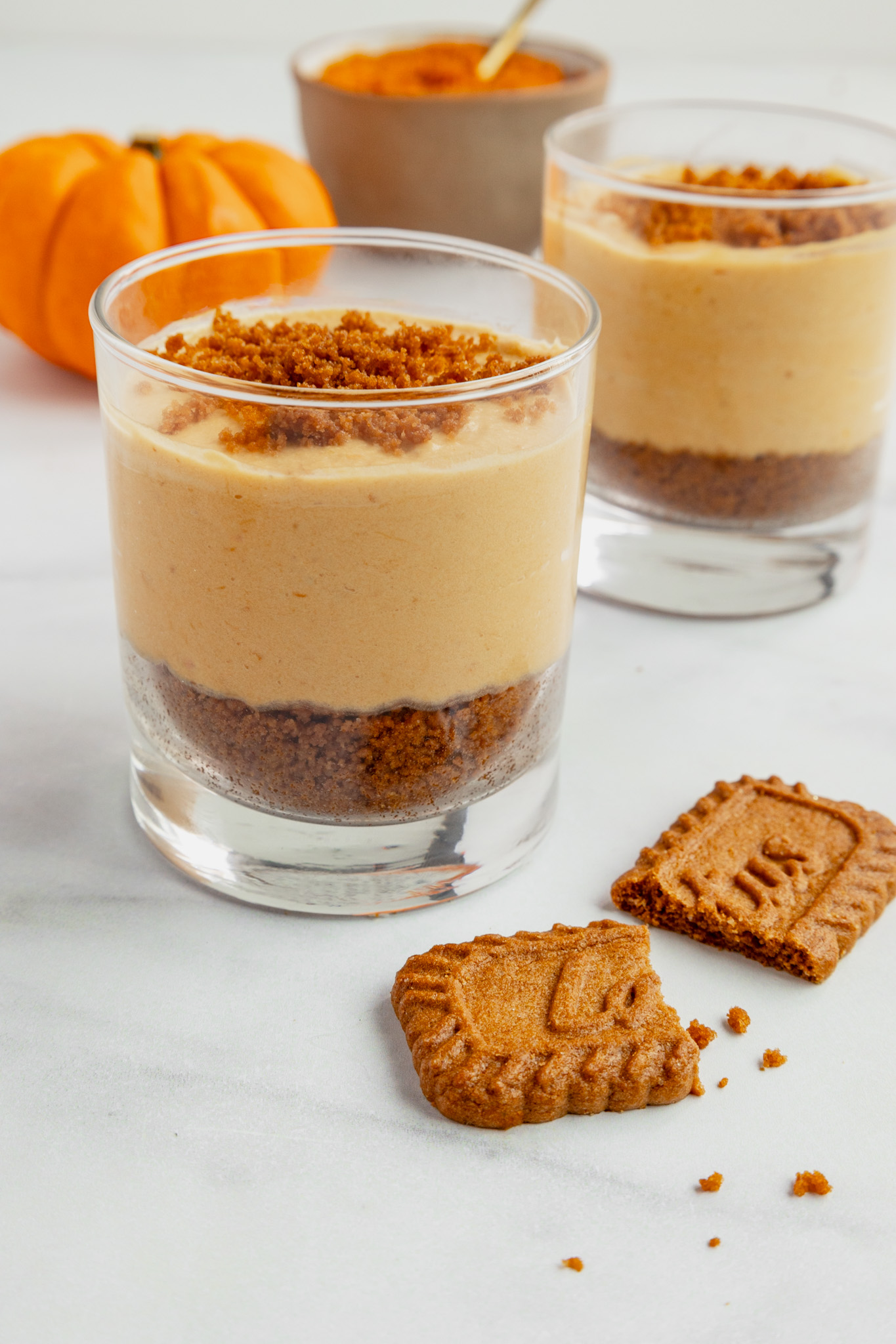 Biscoff Pumpkin Cheesecakes Cups - no bake cheesecakes - family recipes