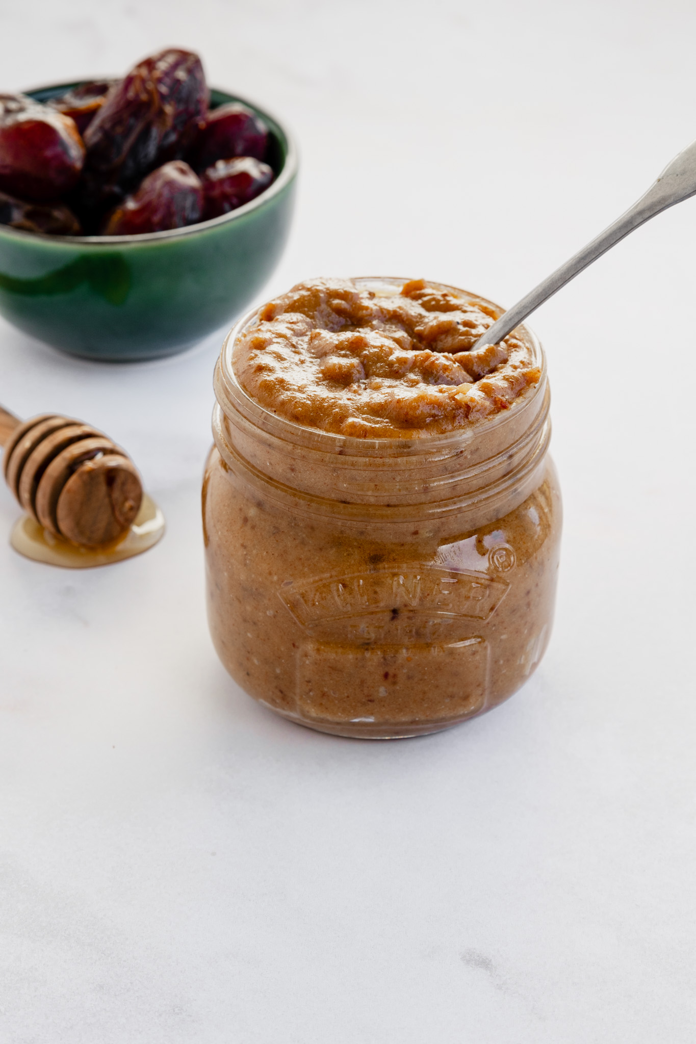 Peanut Butter Date Spread & Dip for hard pretzels and apple