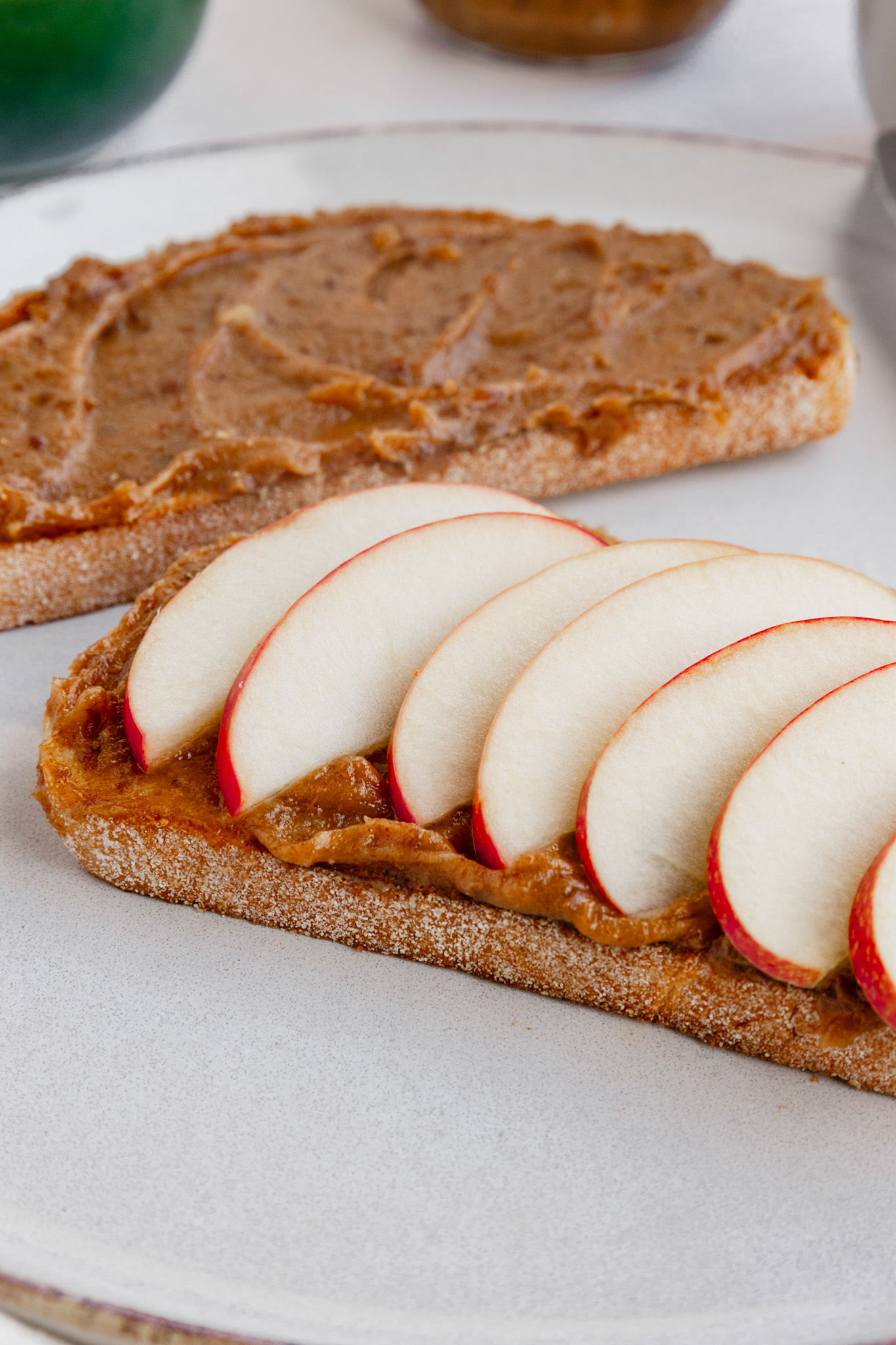 Spread on toast with apple slices