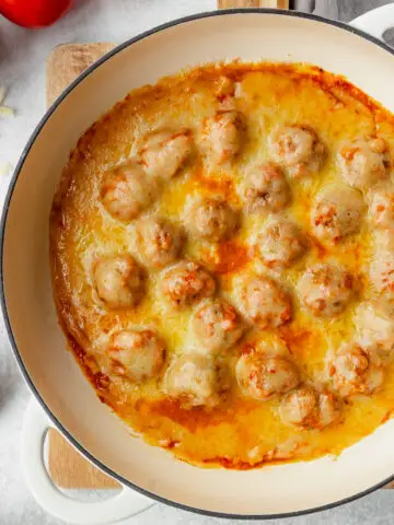 Meatballs with melted cheese