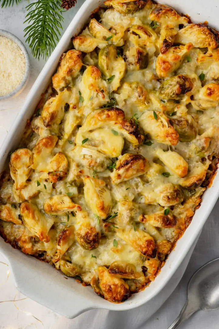 Sausage Stuffing Potato Bake in oven dish