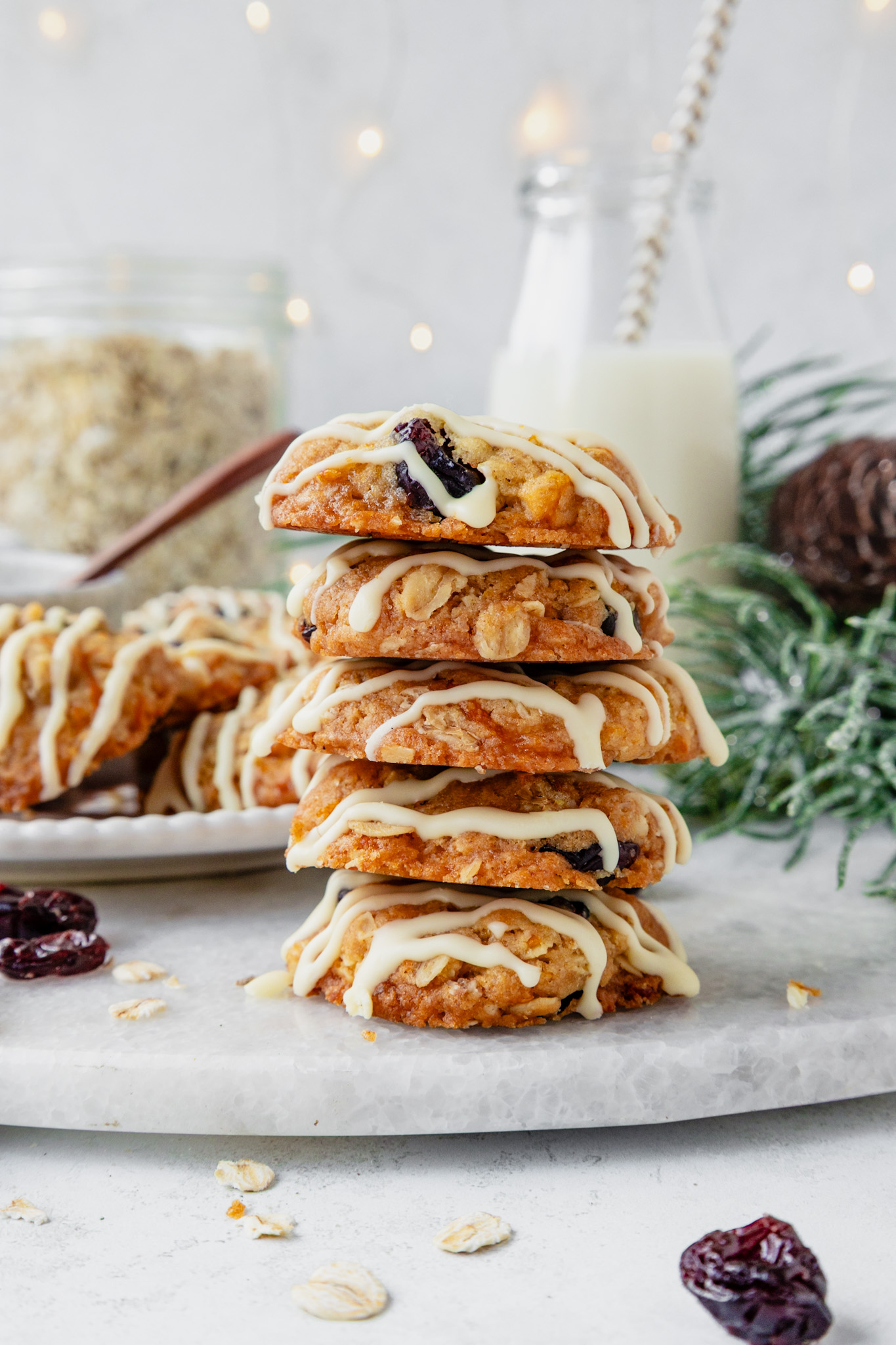 Cranberry Orange Oat Cookies with white chocolate - christmas recipes