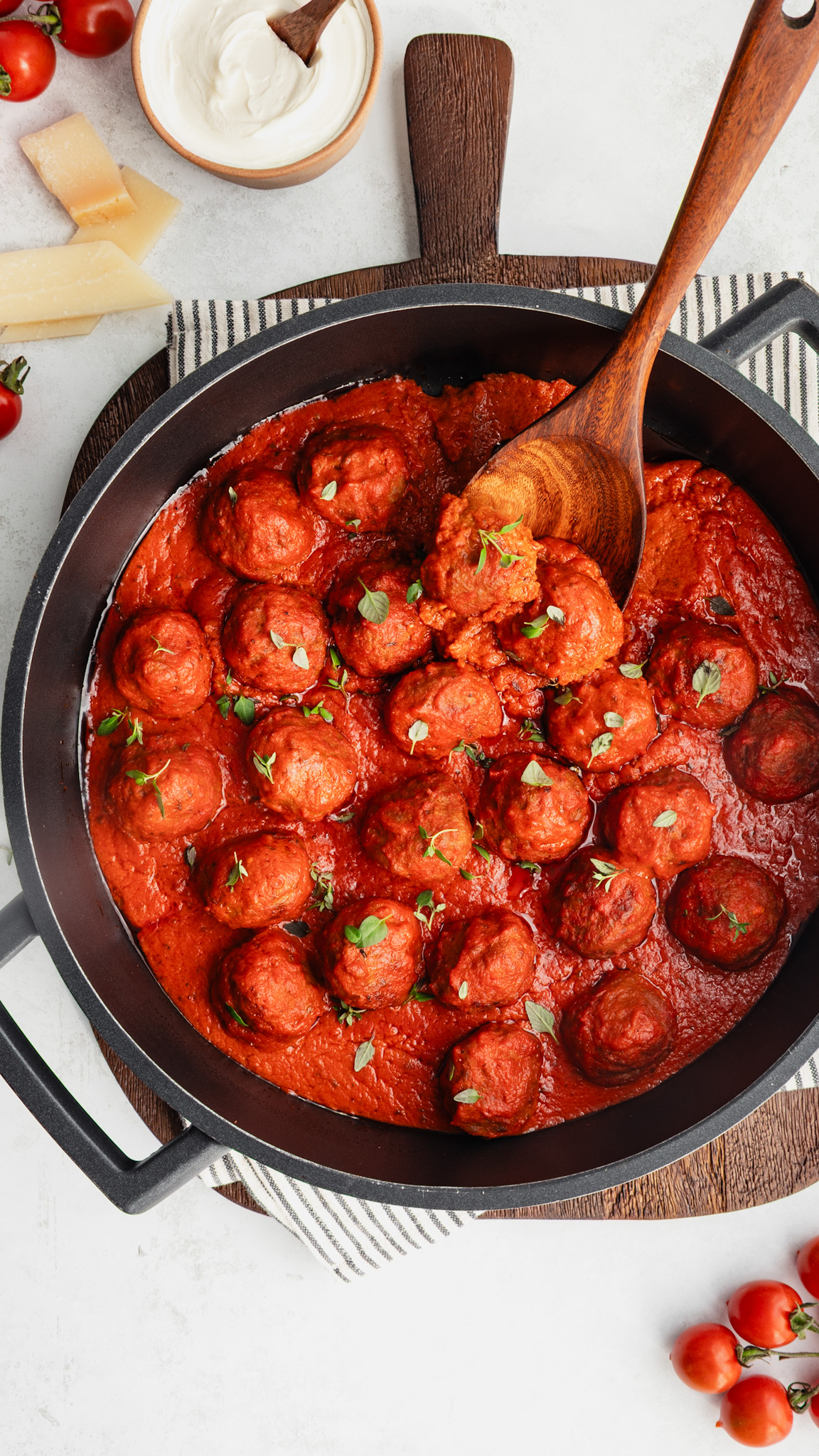 Creamy Tomato Meatball Sauce for beef, pork, chicken or turkey meatballs