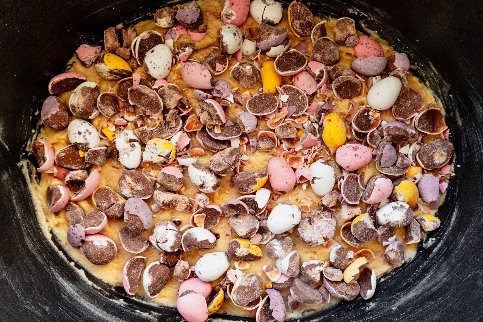 Slow cooker mini egg pudding - easter family recipes