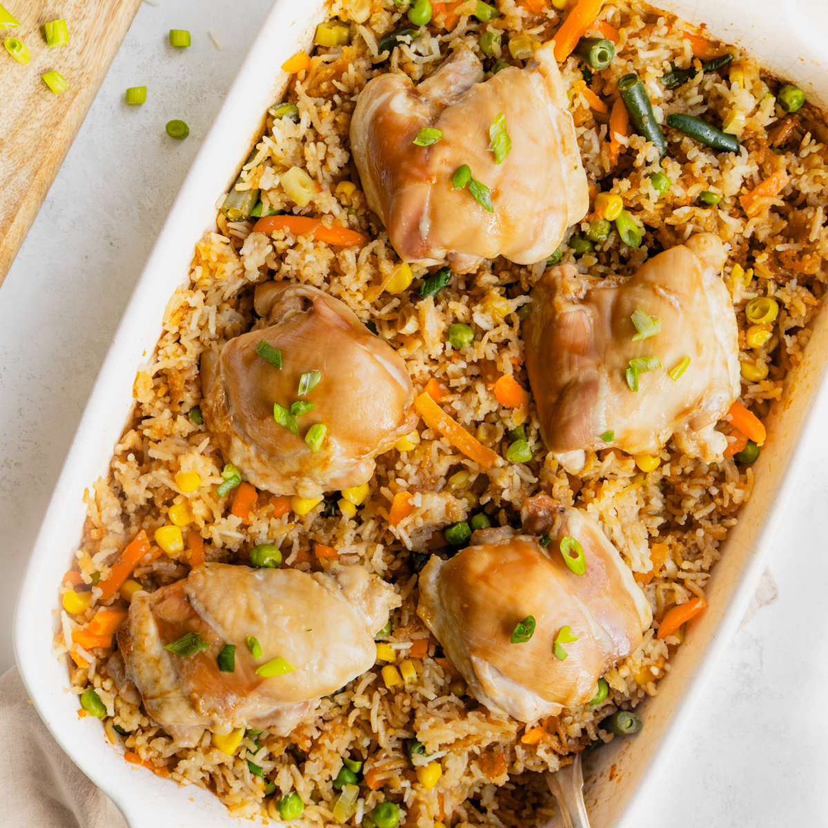 Chicken Shanghai Rool Rice Baked Chinese Chicken and Rice - Together to Eat - Family Meals