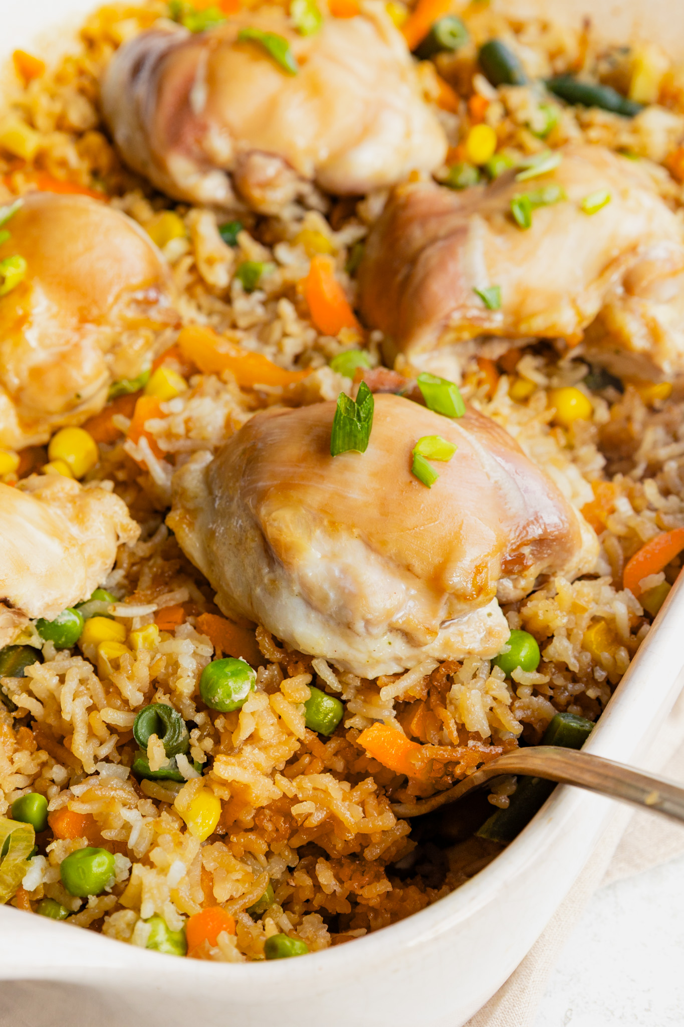 Baked Chinese Chicken and Rice - One Pot Asian Chicken and Rice