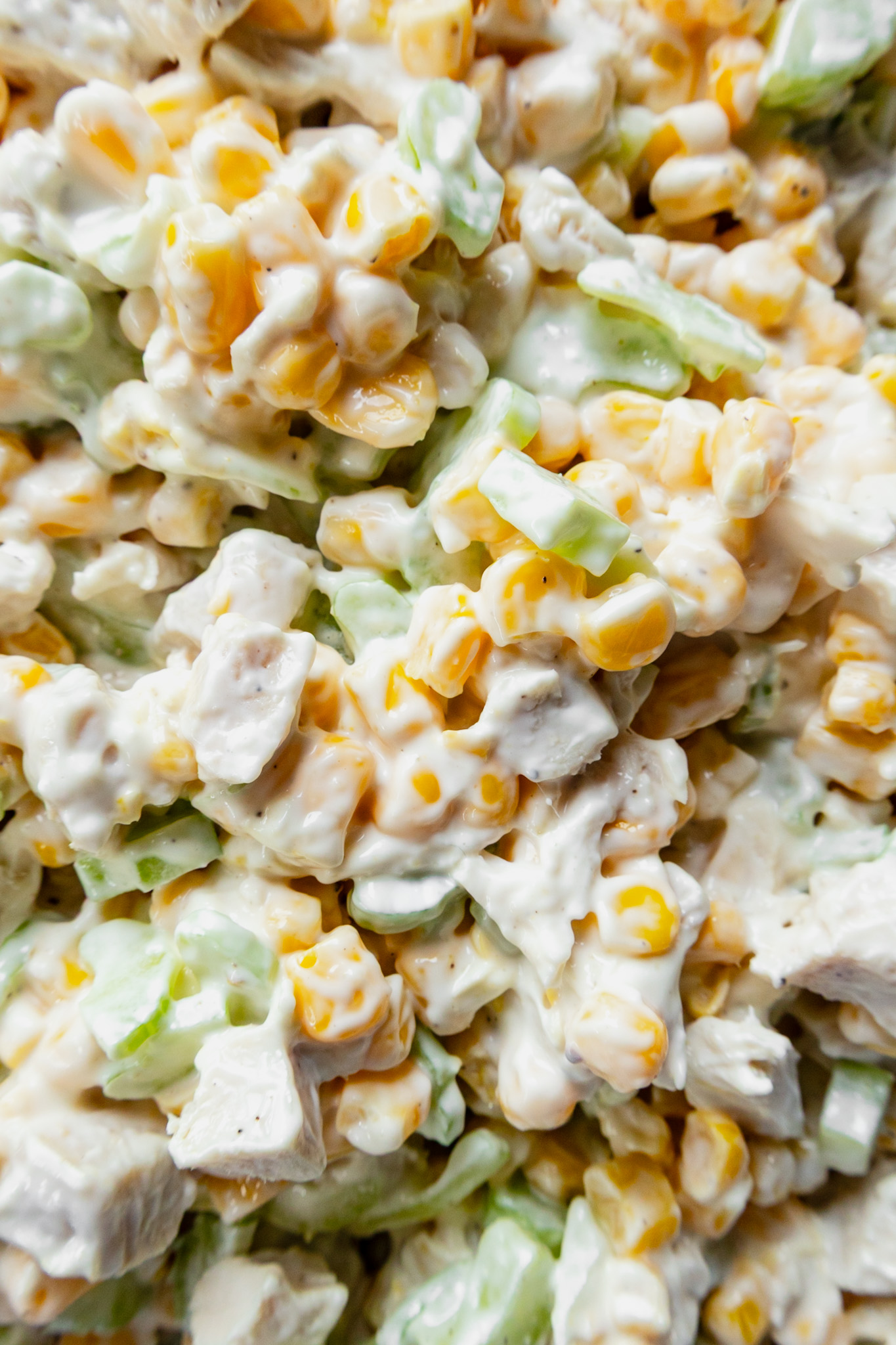 chicken sweetcorn sandwich filling With celery and mayonnaise